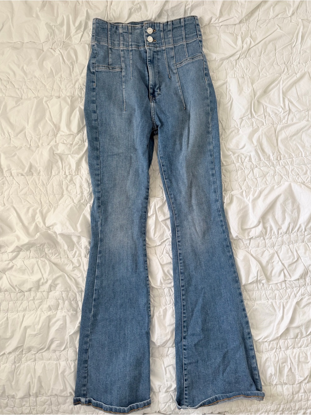 Free People We the Free High-Rise Vintage Blue Flare Jeans